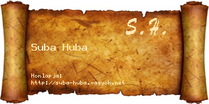 Suba Huba névjegykártya